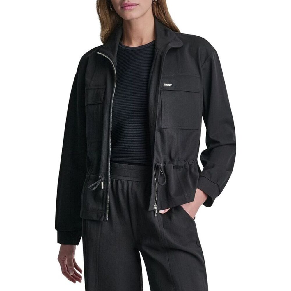 Dkny Womens Arid Pique Technical Jacket, Black